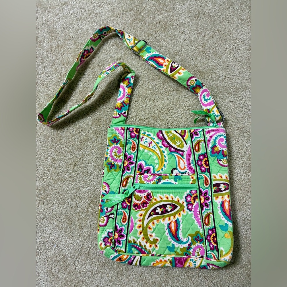 Vera Bradley Hipster crossbody Tutti Frutti melon mint green paisley floral Y2K